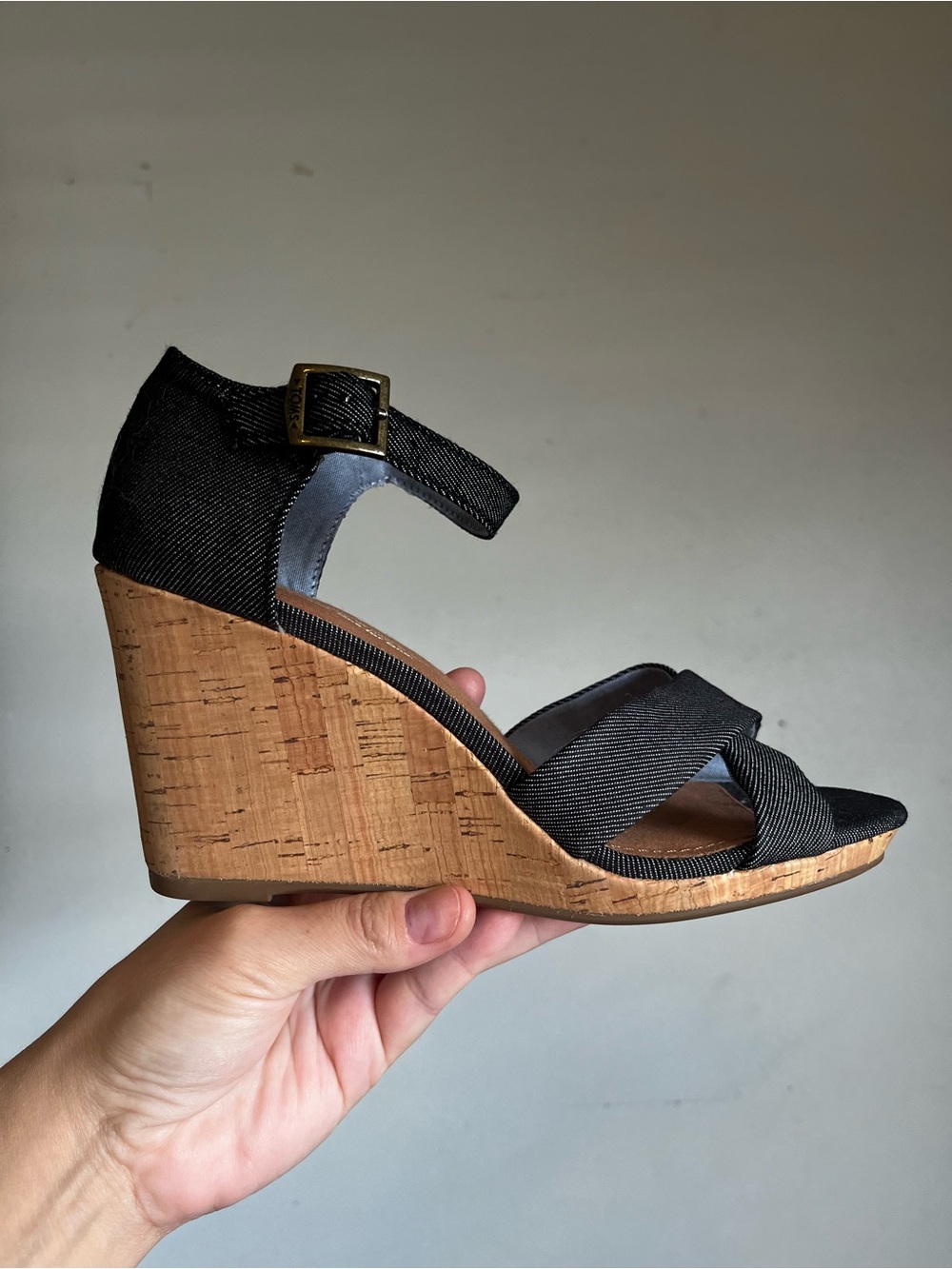 TOMS Women's Denim Sienna Sandals - 7.5 - New